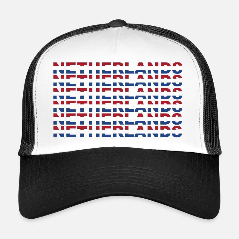 Netherlands Text in Flag Colors Trucker Cap
