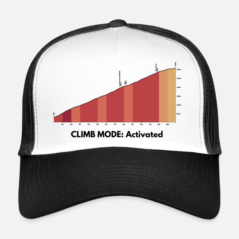 Climb Mode Activated – Alpe d’Huez Shirt - Trucker Cap - Weiß/Schwarz