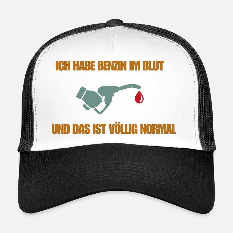 Benzin im Blut - Trucker Cap - Weiß/Schwarz