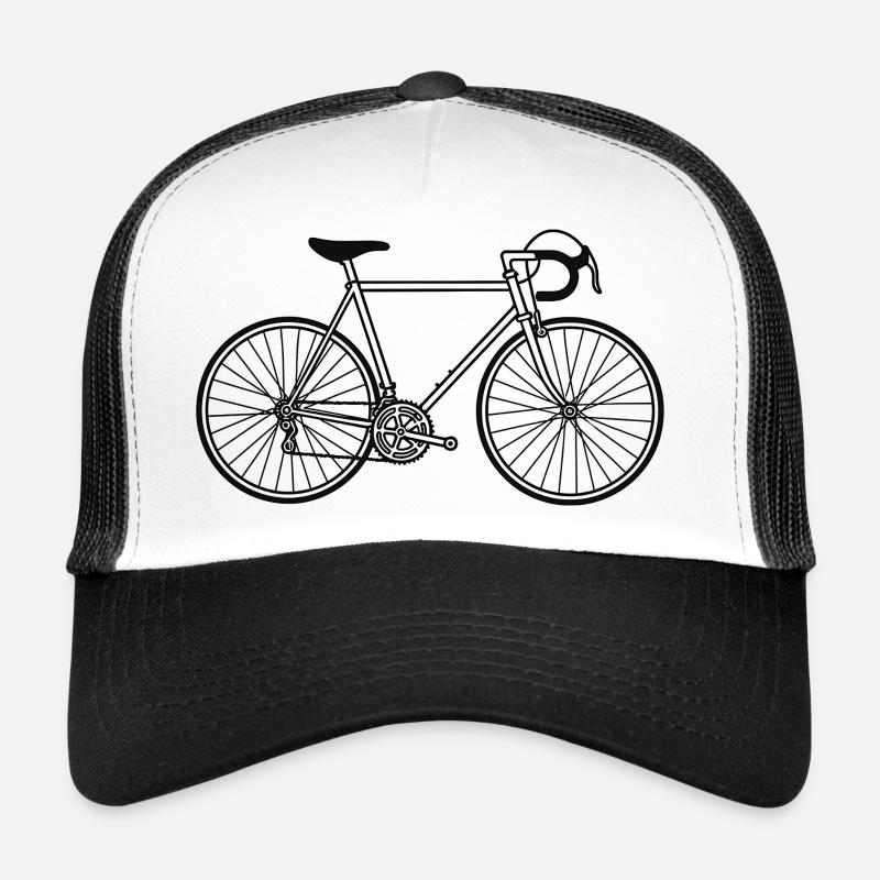 Rennrad Silhouette  - Trucker Cap - Weiß/Schwarz