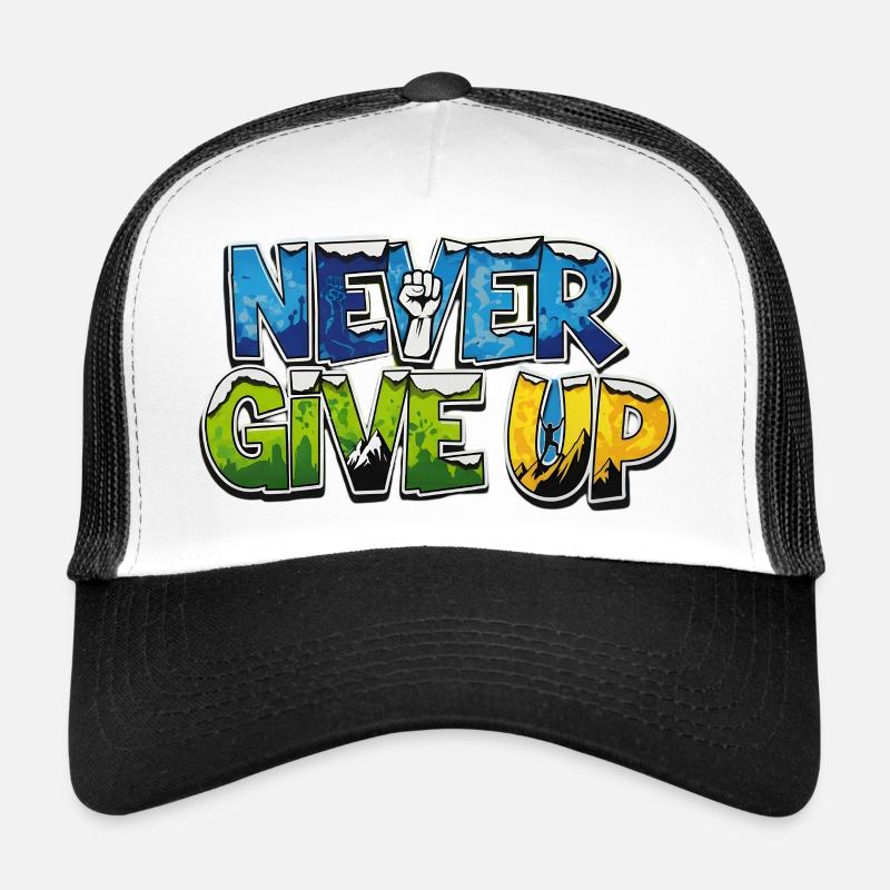 Graffiti Motivational Style NEVER GIVE UP Casquette trucker 