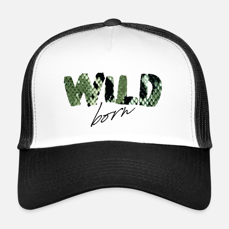 Wild Born serpent imprimé lettres Casquette trucker 