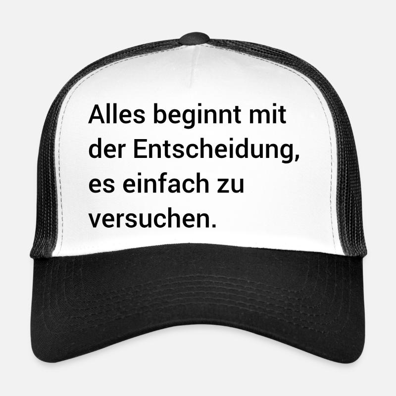 Motivierender Spruch Englisch  - Trucker Cap - Weiß/Schwarz
