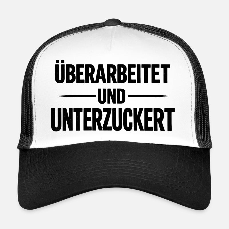 Ueberarbeitet und unterzuckert schwarz - Trucker Cap - Weiß/Schwarz