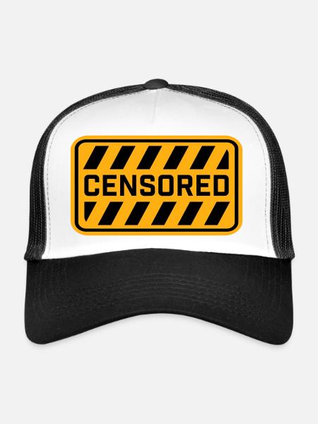 Déclaration drôle censurée Logo de la liberté - Casquette trucker  - blanc/noir - Devant