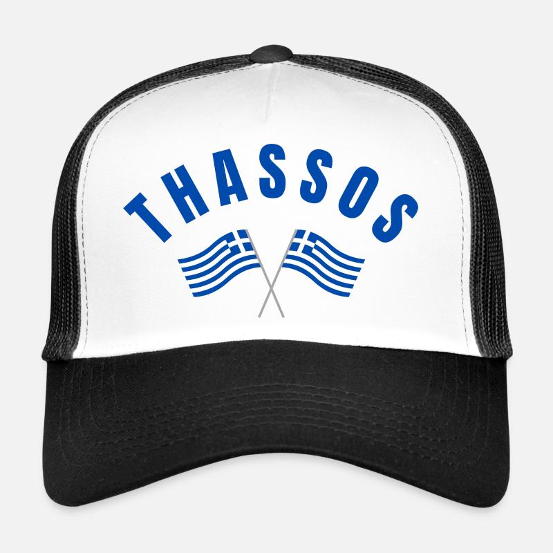 Thassos Drapeaux Grecs Croisés Casquette trucker 