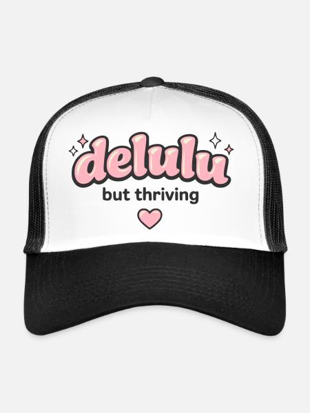 Delulu Thriving Logo - Trucker Cap - white/black - Front