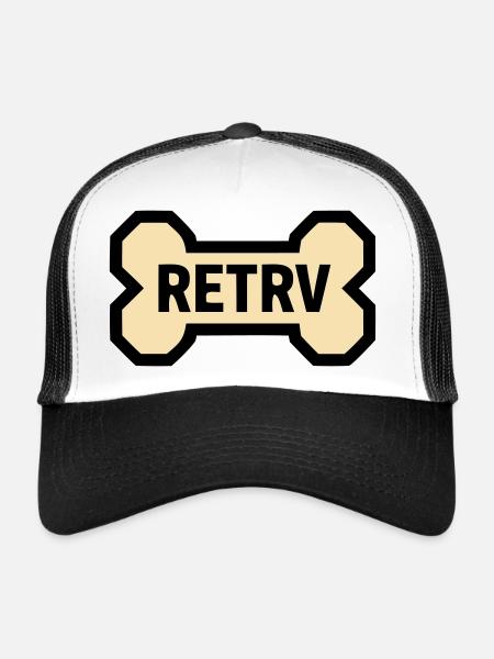 Chien Bone Retriever Chien Labrador Doré - Casquette trucker  - blanc/noir - Devant