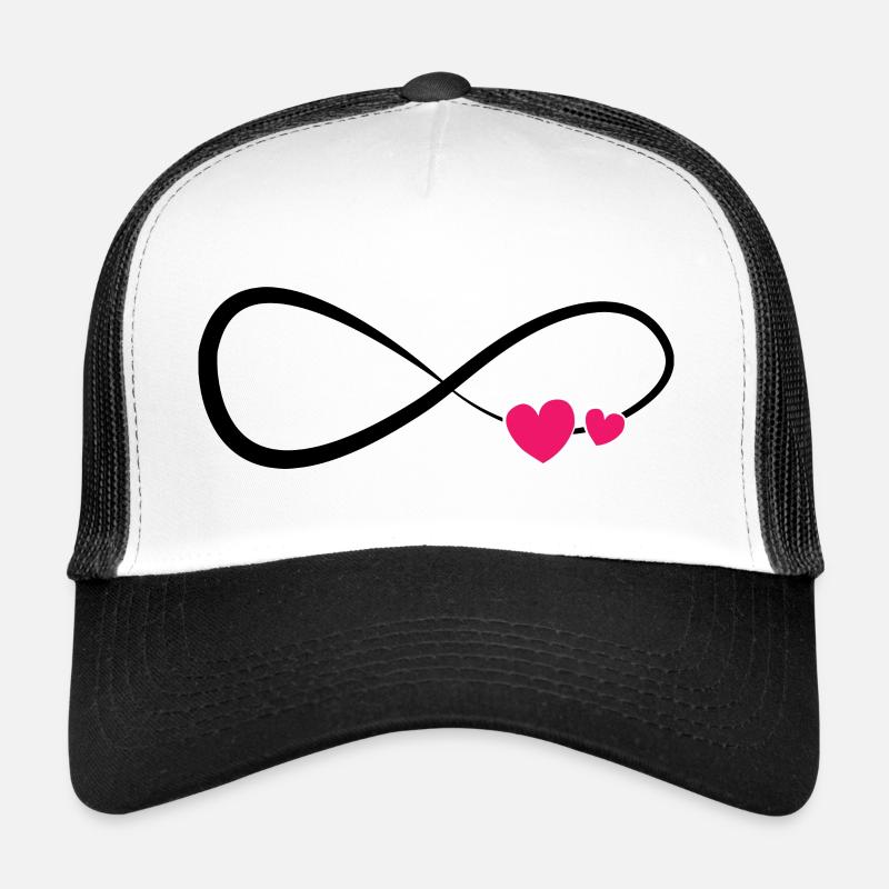 Symbole de l’infini du cœur éternel - Casquette trucker  - blanc/noir