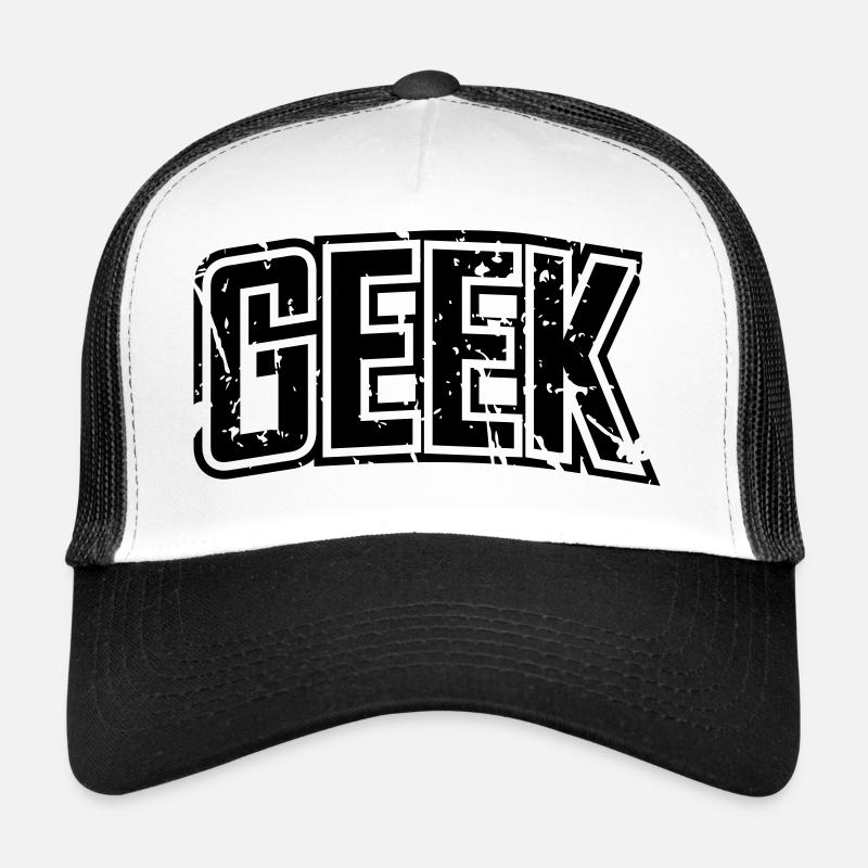Geek vintage distressed lettering Trucker Cap