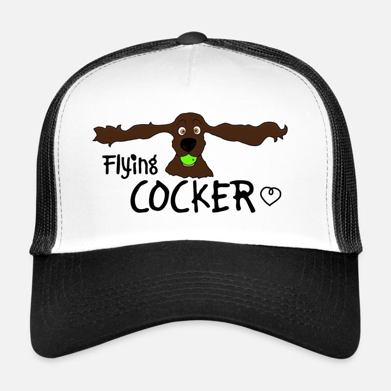 Cocker Spaniel Cute Flying Cocker Trucker Cap