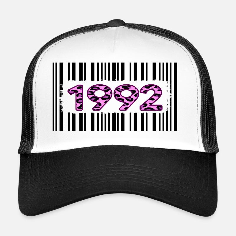 1992 anniversaire code à barres léopard rose fête rétro Casquette trucker 