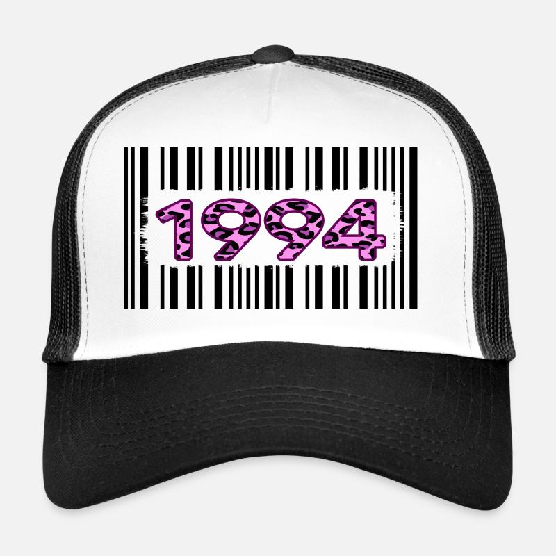 1994 anniversaire code à barres léopard rose fête rétro Casquette trucker 
