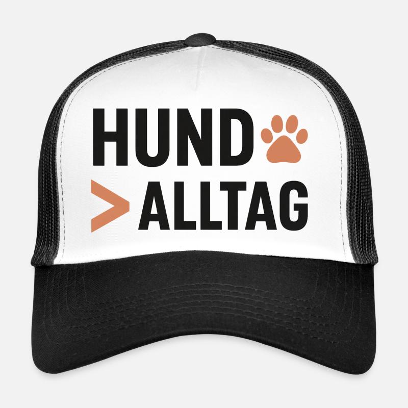 Hund Alltag Pfotenkunst Logo - Trucker Cap - Weiß/Schwarz