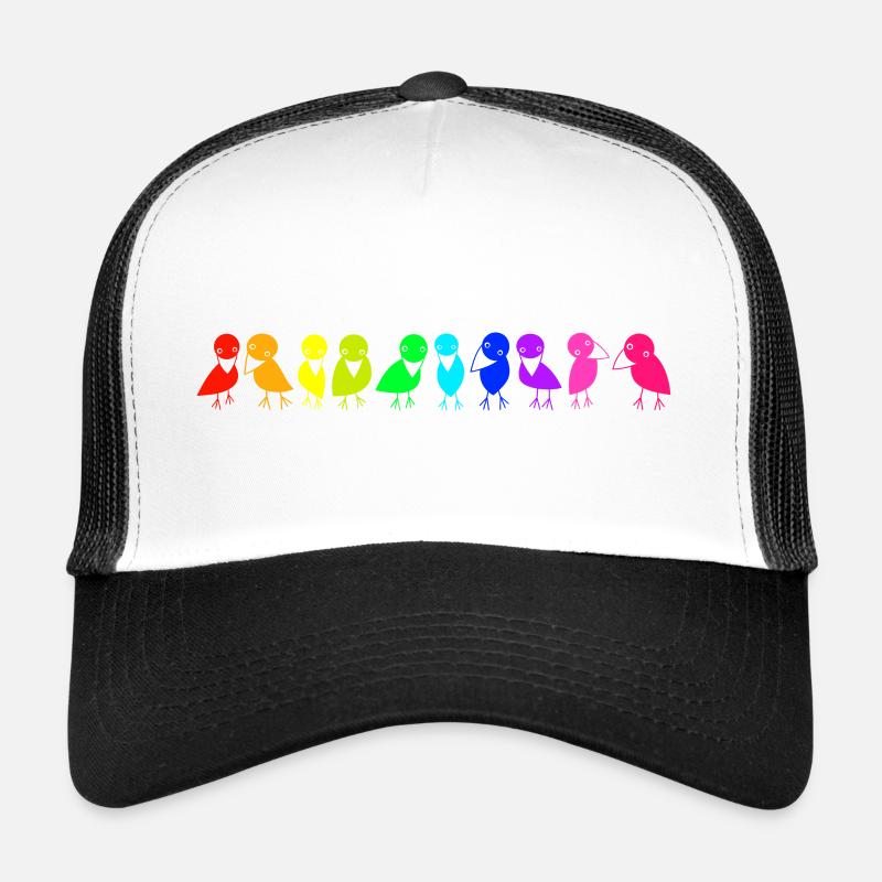 rangée colorée de corbeaux d’oiseaux Casquette trucker 