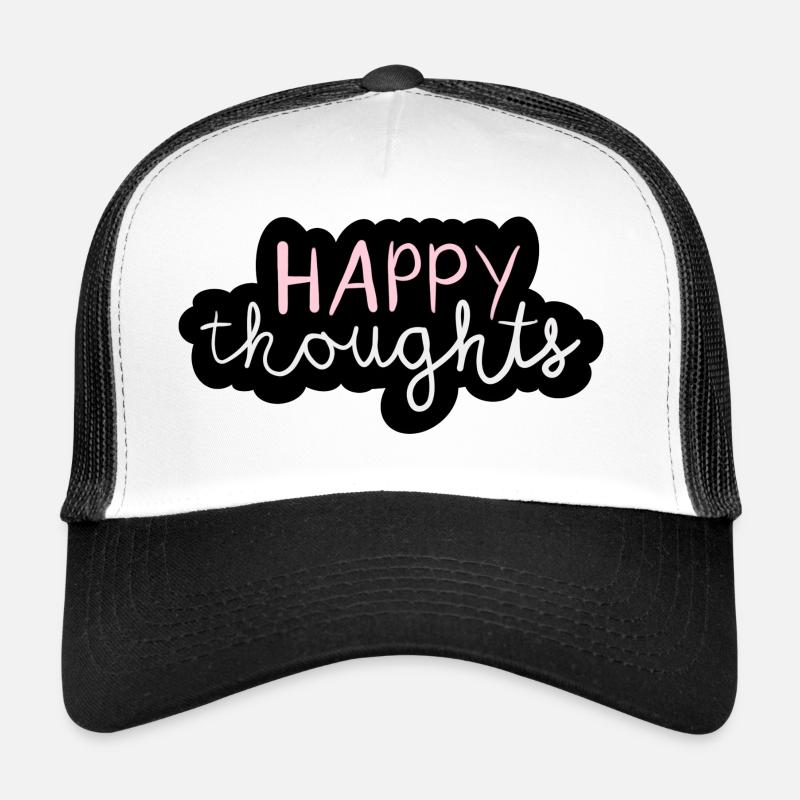 Happy thoughts - Trucker Cap - Weiß/Schwarz