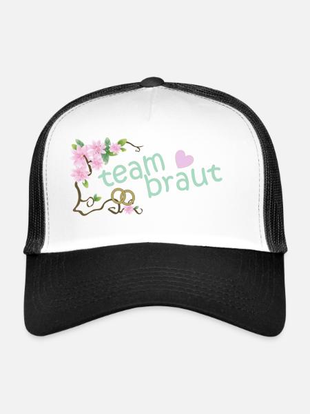 mariée d'équipe - Casquette trucker  - blanc/noir - Devant