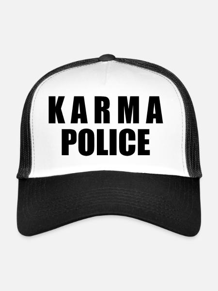 Karma police - Trucker Cap - white/black - Front