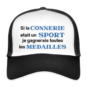 Si la connerie était un sport - Casquette trucker  - blanc/noir - Devant