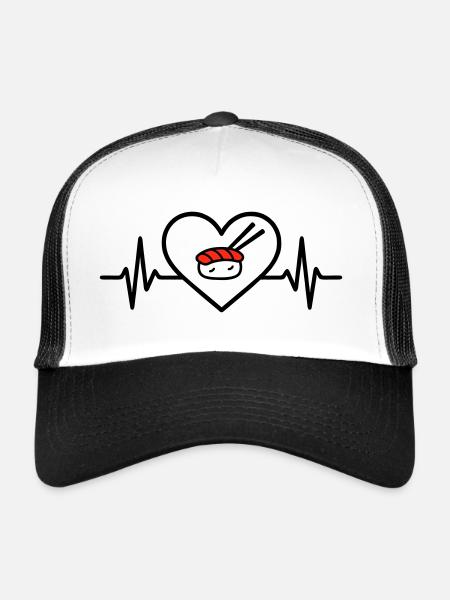 Sushi Japanische Kueche Herz - Trucker Cap - Weiß/Schwarz - Vorne