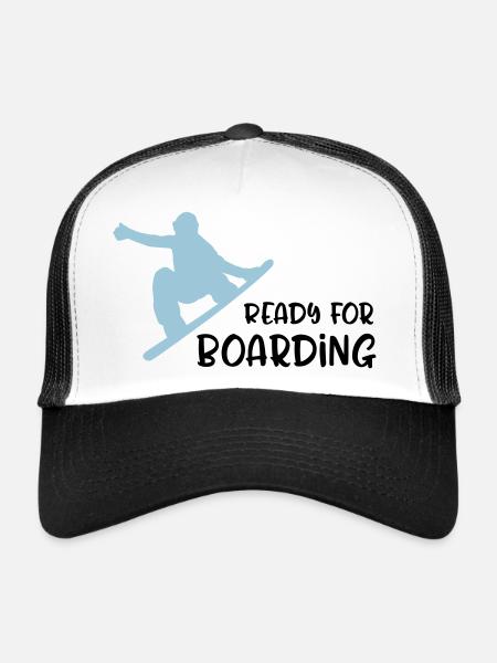 snowboard - Casquette trucker  - blanc/noir - Devant