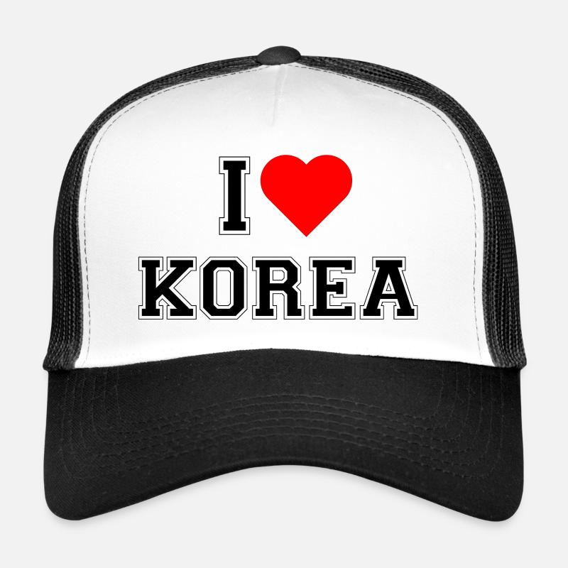 I love Korea - Trucker Cap - Weiß/Schwarz