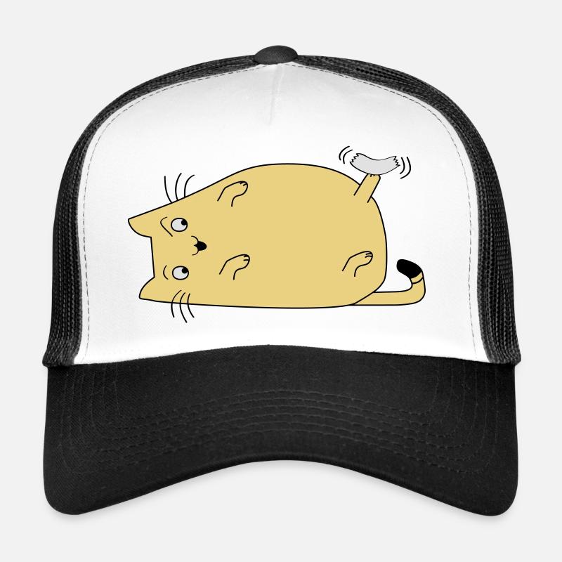 Katze mit Band - Trucker Cap - Weiß/Schwarz