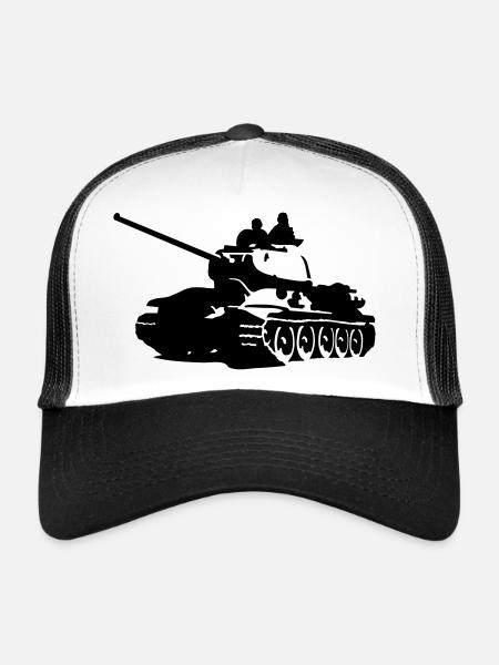 Tank T-34 - Casquette trucker  - blanc/noir - Devant