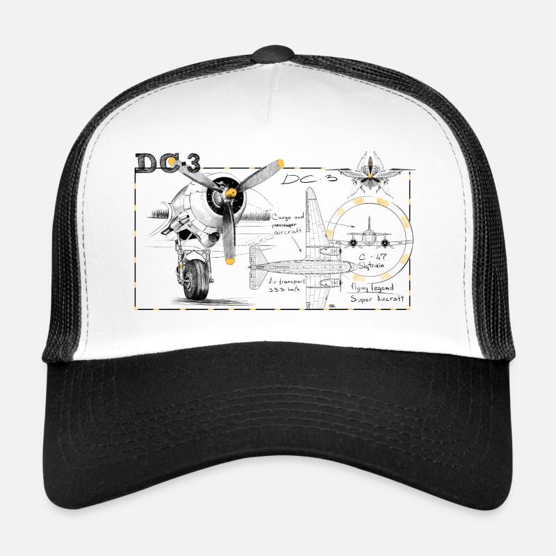 DC-3 - Trucker Cap - Weiß/Schwarz