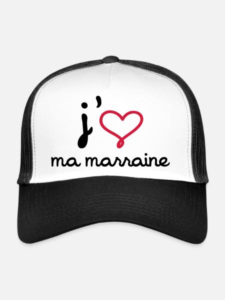 J'aime ma marraine - Casquette trucker  - blanc/noir - Devant