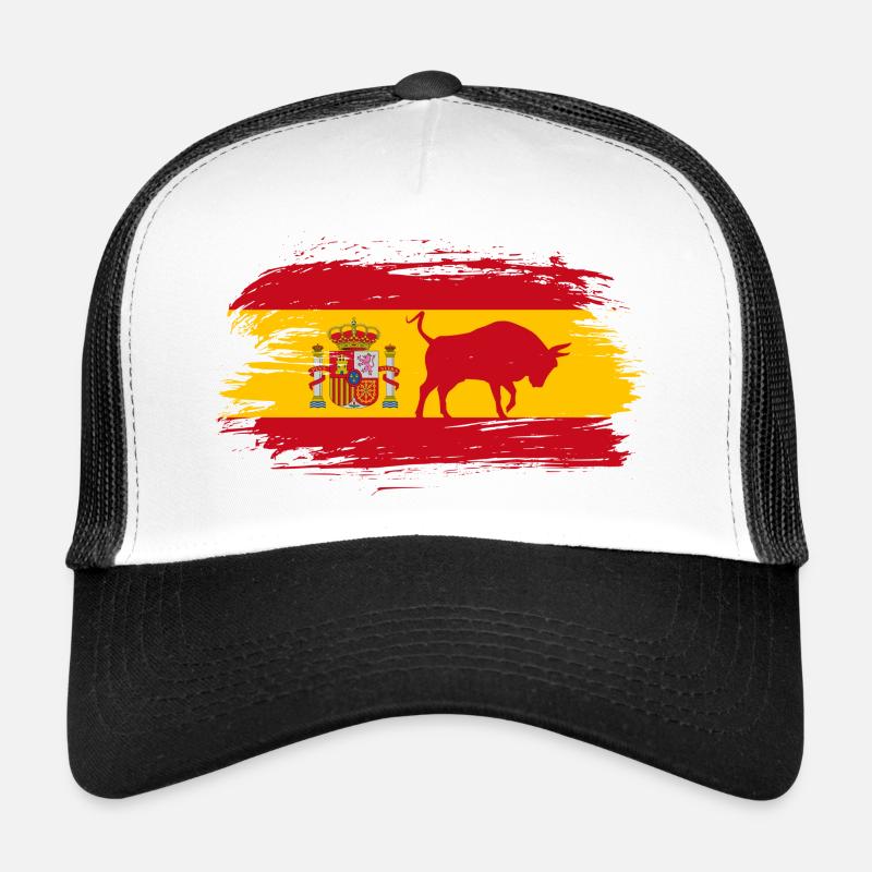 Espagne drapeaux design avec le taureau / cadeau Madrid Casquette trucker 