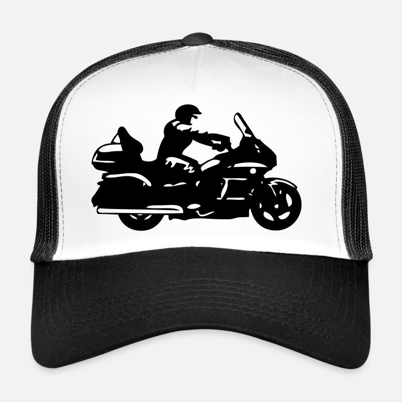 goldwing gt motorcycle drawing - Trucker Cap - white/black