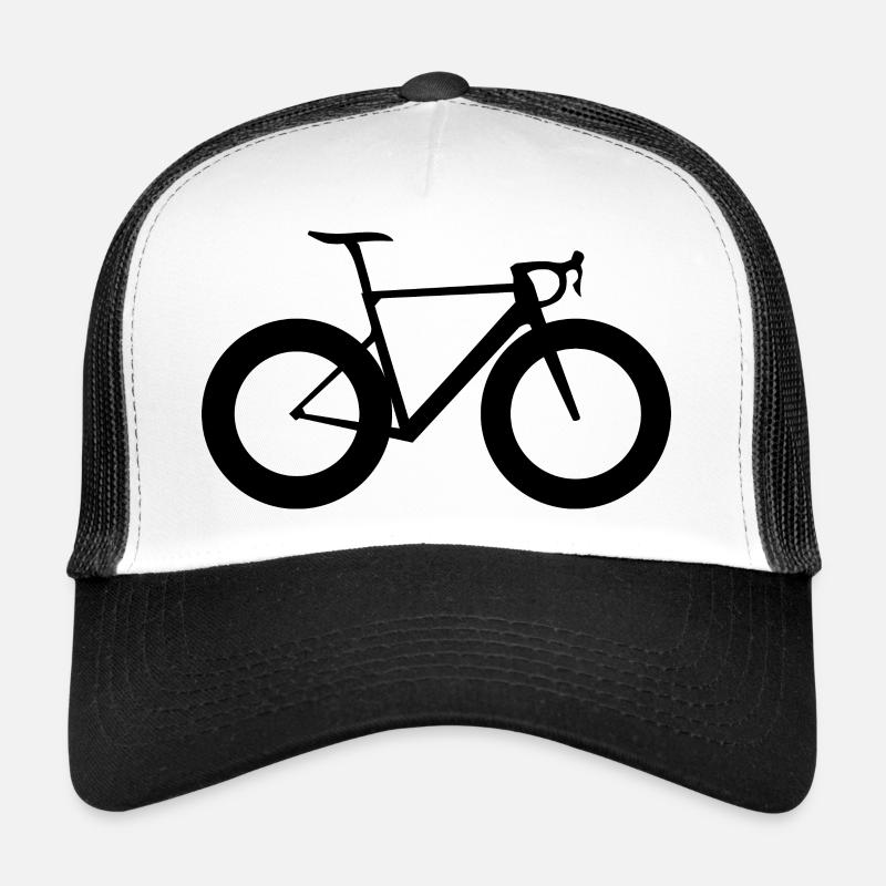 Rennrad Fixie Singlespeed schwarz - Trucker Cap - Weiß/Schwarz