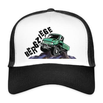 Bergziege - Unimog - Offroad - Oldtimer - Trucker Cap - Weiß/Schwarz - Vorne