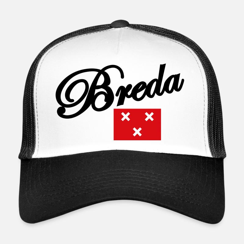 breda Flagge Nordbrabant - Trucker Cap - Weiß/Schwarz