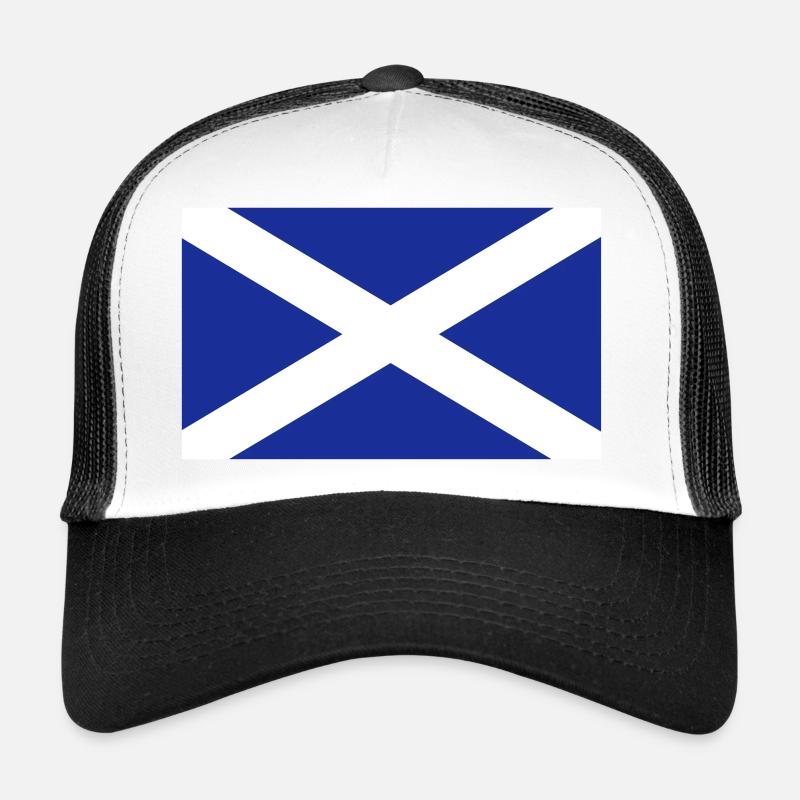 Schottland-Flagge - Trucker Cap - Weiß/Schwarz