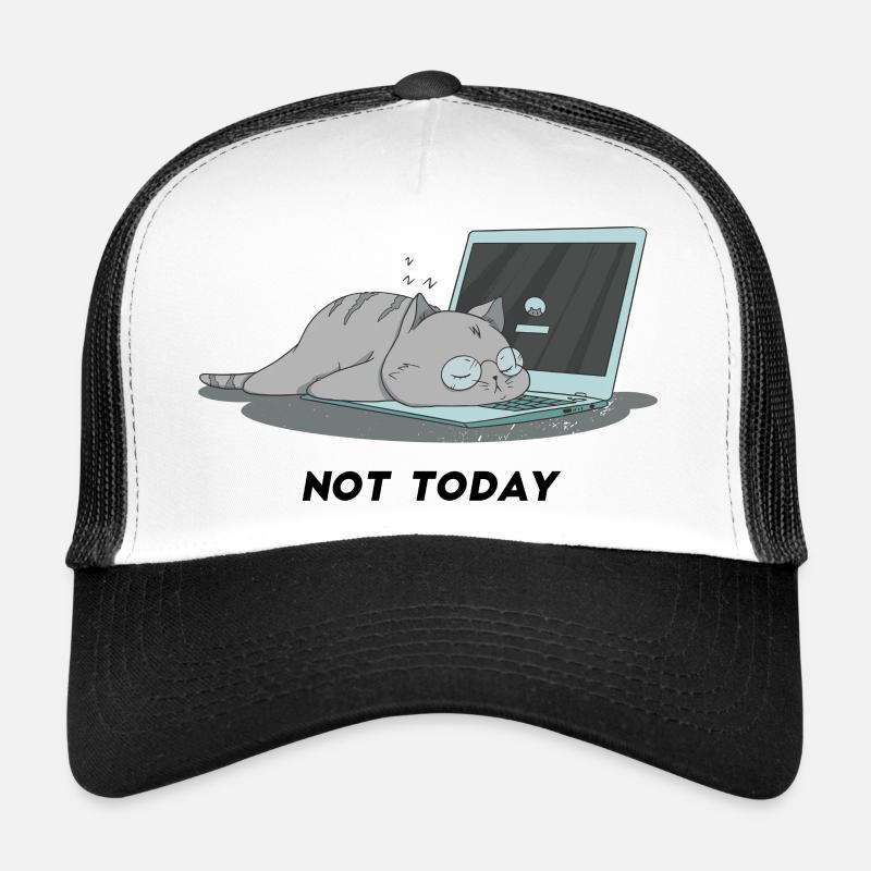 Sleeping cat not today - Trucker Cap - white/black