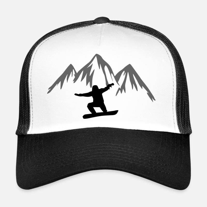 Snowboard Snowboarder - Trucker Cap - white/black