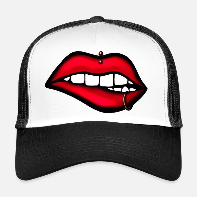 Jolies lèvres avec piercing Casquette trucker 