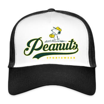 Peanuts Snoopy Baseball Sportswear - Trucker Cap - Weiß/Schwarz - Vorne