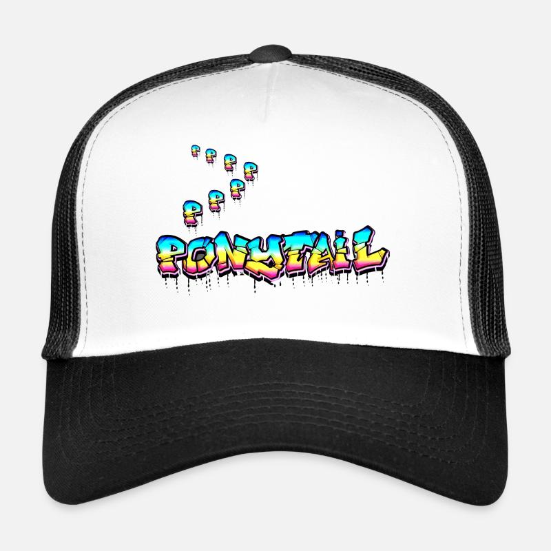 PONYTAIL - Trucker Cap - Weiß/Schwarz