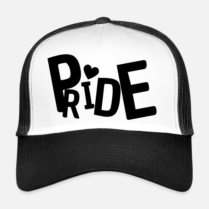 Pride Schriftzug - Trucker Cap - Weiß/Schwarz