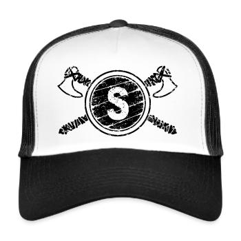 bouclier transparent noir - Casquette trucker  - blanc/noir - Devant