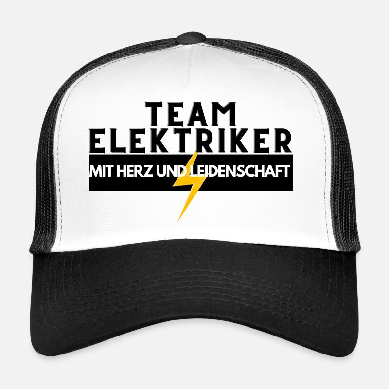 Team Elektriker mit Herz und Leidenschaft - Trucker Cap - Weiß/Schwarz