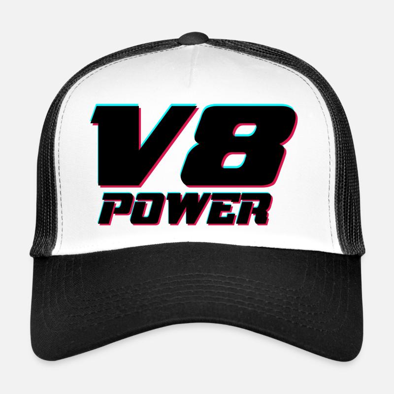 V8 Power - Trucker Cap - white/black