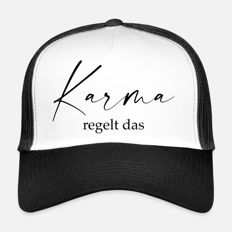 Karma regelt das - Trucker Cap - Weiß/Schwarz