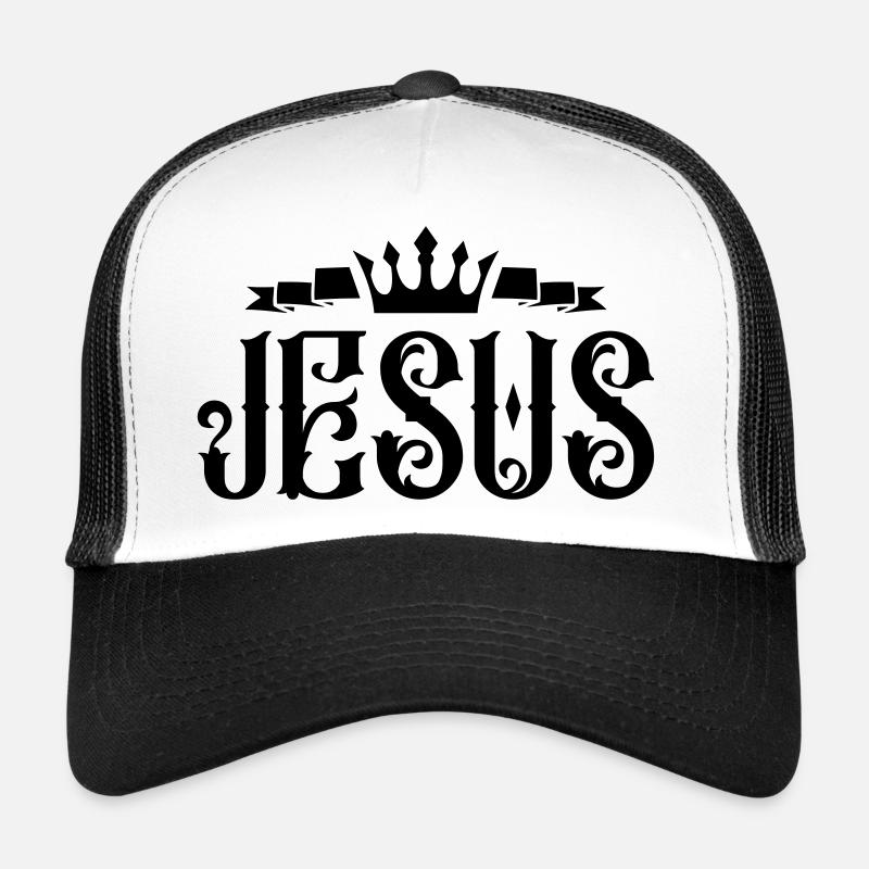 jesus - Trucker Cap - Weiß/Schwarz