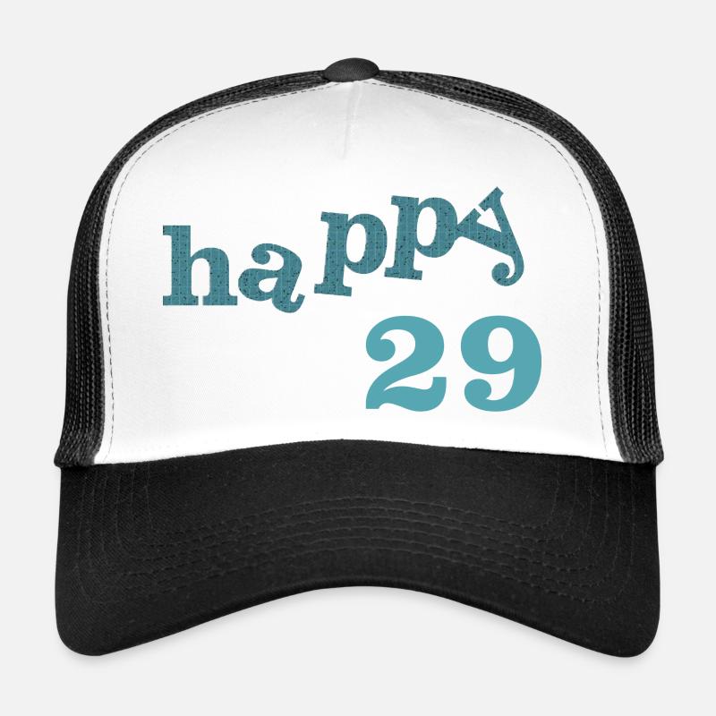 happy 29 - Trucker Cap - Weiß/Schwarz