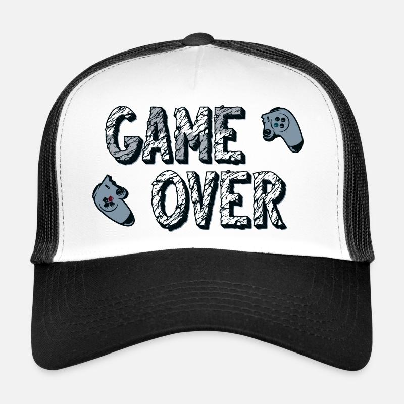game over - Casquette trucker  - blanc/noir