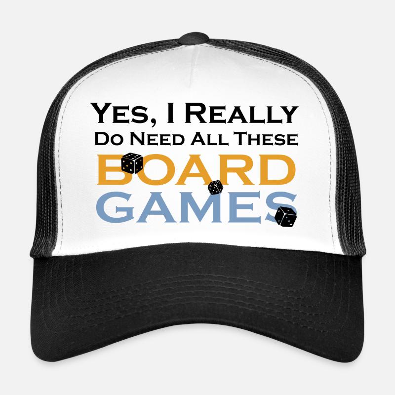 boardgame chess backgammon game night - Trucker Cap - Weiß/Schwarz